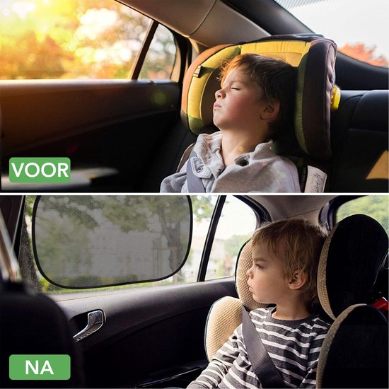 Travelhawk Sunshade Car Baby - 2 Stück - Sonnenschirm Auto - UV-Schutz für Baby und Kind - Sonnenschirm Seitenfenster - Selbstklebend - Schwarz
