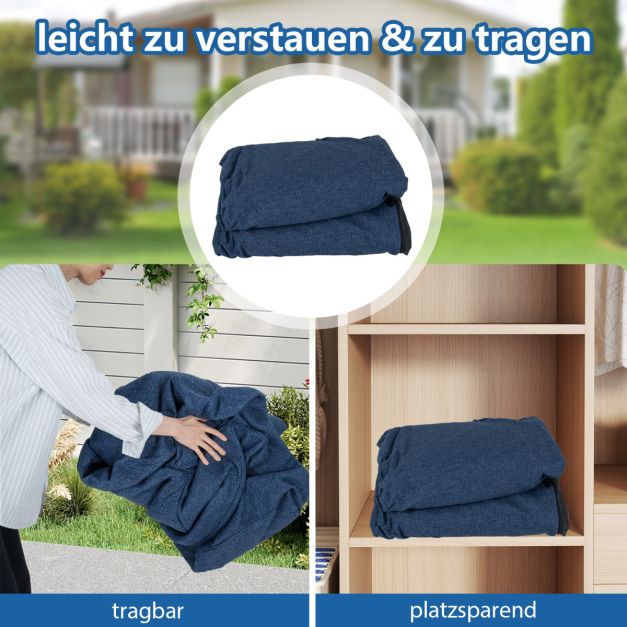 Coast Air Bench Blue - Aufblasbare 2-Personen-Bank mit abnehmbarem Bezug und breiten Armlehnen - 184 x 79 x 67 cm