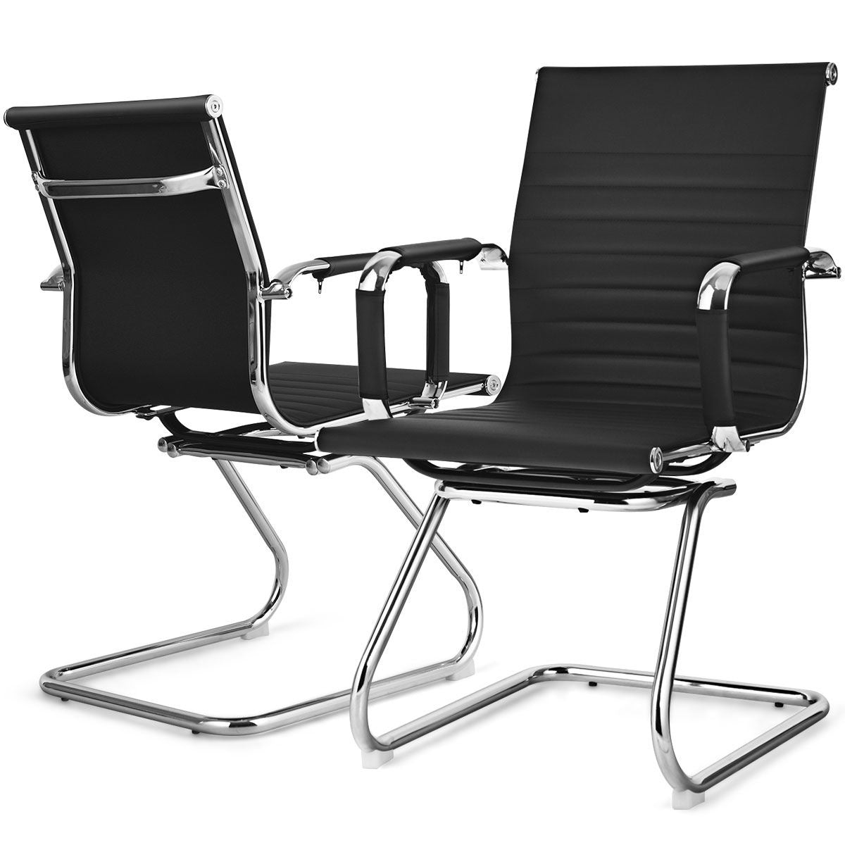 Coast Bürostühle - 2er-Set - PU-Leder - Max. 120 kg - Schwarz