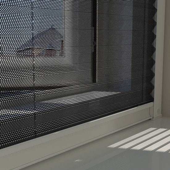 Livn Plissee-Insektenschutz Plus 80 x 155 cm, weiß – Geeignet für nach außen öffnende Fenster und Dachfenster – Montage am Fensterrahmen – Breite 25 cm, kürzbar, Höhe unbegrenzt