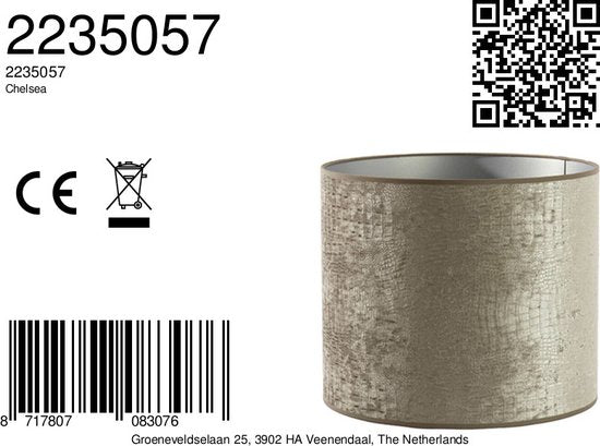 Light & Living Zylinder Lampenschirm Chelsea - Silber - Ø35x30cm - für Tischlampen, Stehlampen, Pendellampen