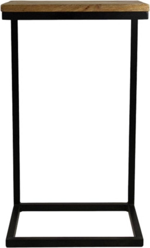 HSM Kollektion Beistelltisch Read - natur/schwarz - Mangoholz/Eisen