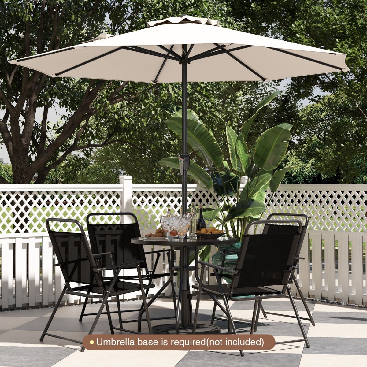 Coast Terrassenschirm – mit Schwenkmechanismus – belüftetes Design – 260 cm – beige