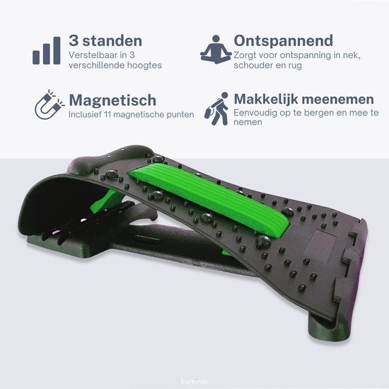 Nackentrainer Nackenmassagegerät - Rückentrainer mit Nackenmassage - Rückentrainer Earkings Green