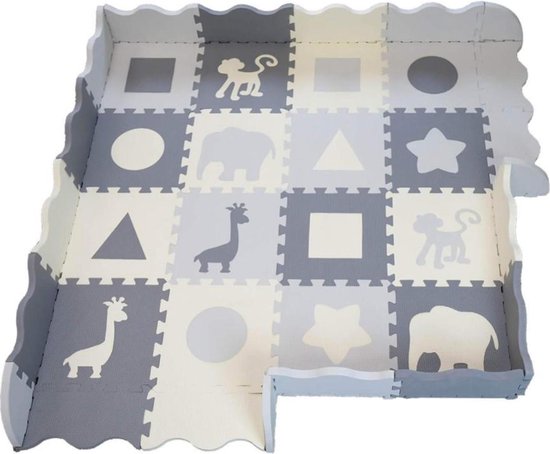 GIZMO Baby & Kleinkind Spielmatte XL - Weicher EVA-Schaumstoff Spielteppich - Mit erhöhtem Rand - Sicher und bequem - 150x150x1,5 cm