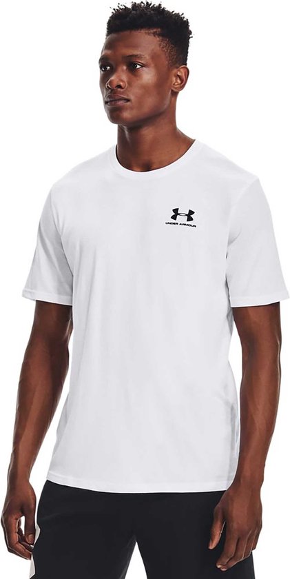 Under Armour UA M SPORTSTYLE LC SS-WHT Herren-Sportshirt – Weiß – Schwarz