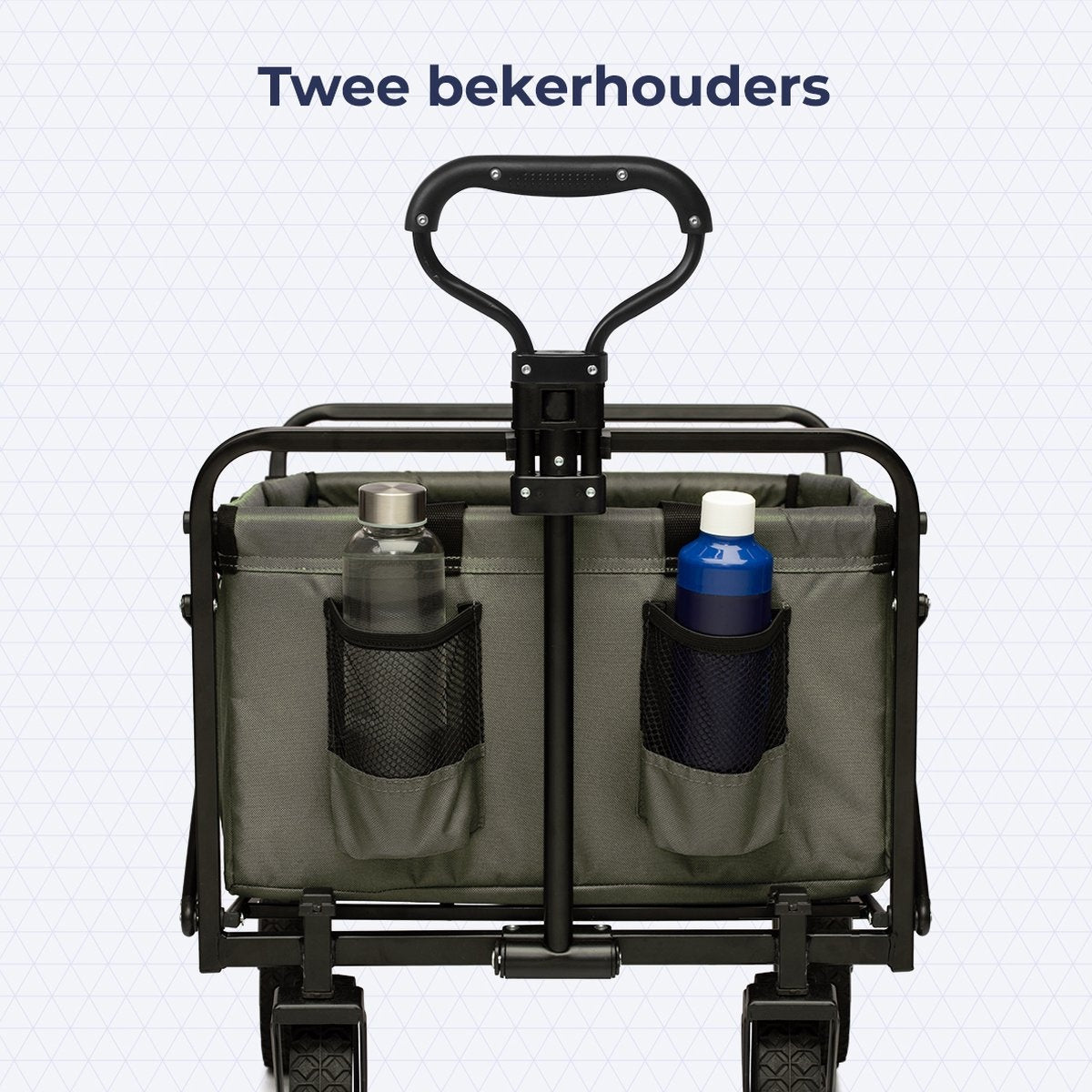 LifeGoods Wagon - faltbar - drehbare Räder - 2 Ständer - 70KG Tragfähigkeit - Grün