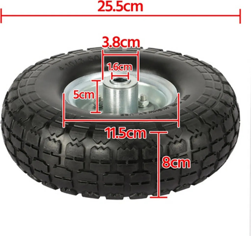 Yaheetech Massive PU-Räder, 4er-Set – Ø 255 mm – Pannensichere Ersatzräder mit Metallfelge für Sackkarren und Schubkarren
