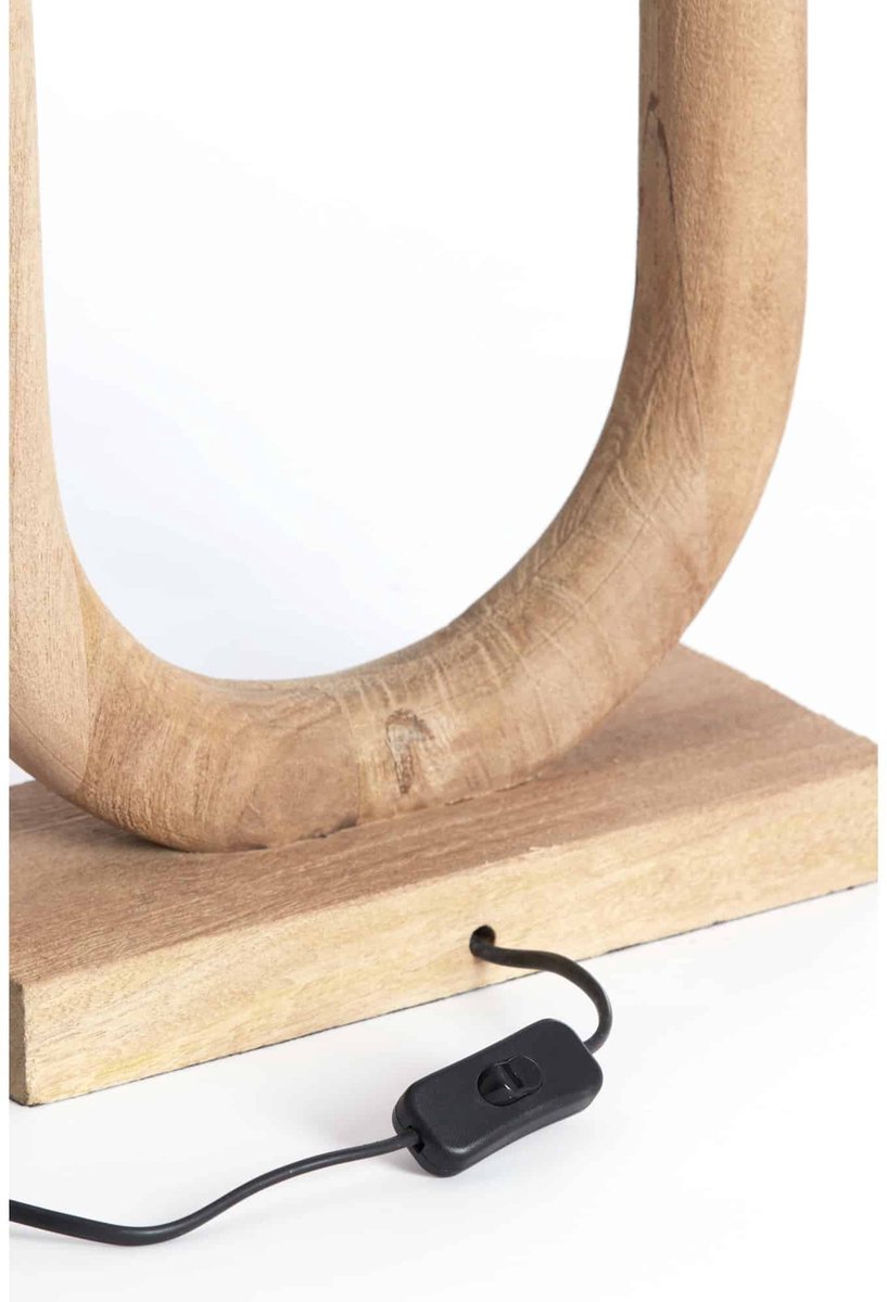 Light & Living Tischleuchte Paceco braun - 30x12x59 cm - Lampenfuß aus Holz - Wohnzimmer | Schlafzimmer