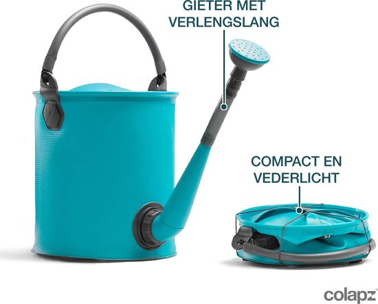 Colapz Faltbarer Eimer und Gießkanne 9 l – Kanister mit Hahnen 7 bis 9 Liter – Eimer mit verschließbarem Deckel – Blau – BPA-frei – 27 x 22 x 22 cm – Camping mit Wohnwagen und Wohnmobil im Jahr 2025
