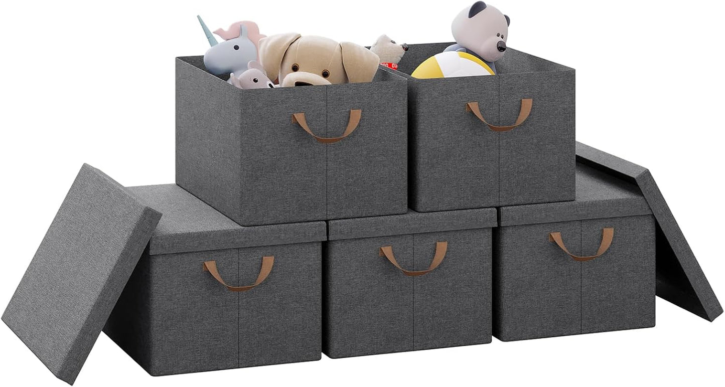 WOLTU Aufbewahrungsboxen, 5-teiliges Set – Grau – 43 x 26 x 33 cm