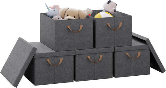 WOLTU Aufbewahrungsboxen, 5-teiliges Set – Grau – 43 x 26 x 33 cm
