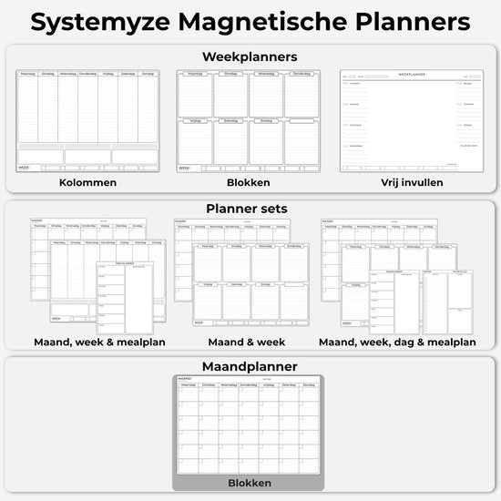 Systemyze Monatsplaner Whiteboard - Magnetische Planungstafel - Magnetischer Wochenplaner - Inklusive Marker & Radiergummi - A3 Format