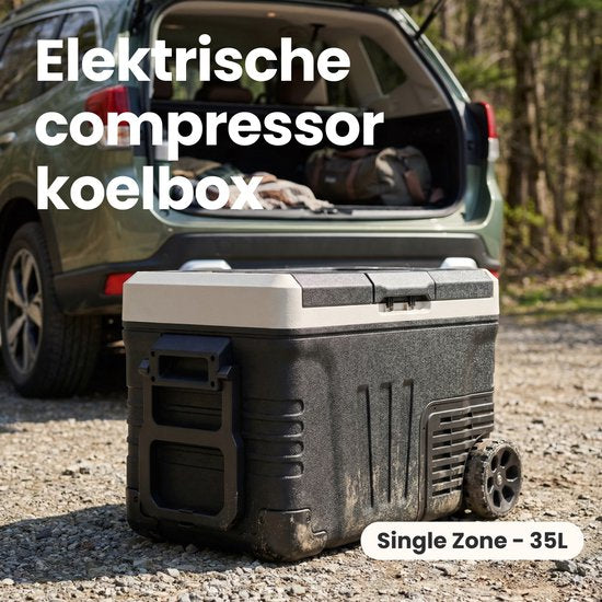Auronic Electric Cool Box - Kompressor - 35L - 12V und 240 Volt - Camping-Kühlschrank - Frigobox Auto - Schwarz