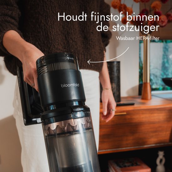 Bloomfold Kabelloser Stabstaubsauger Swift – Handstaubsauger – Mit Laser und Schmutzerkennung – Leistungsstarker 350-W-Akku-Staubsauger für Tierhaare – Leicht – 60 Min. Akkulaufzeit