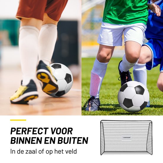 Dunlop - Fußballtor - Outdoor-Spielzeug für Kinder und Erwachsene - schnelle Montage - Metall - 300 x 205 x 120 cm - Schwarz