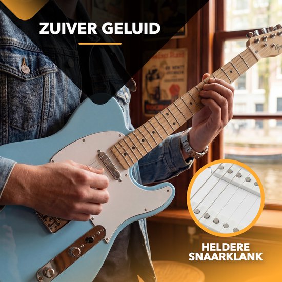 Finesse E-Gitarre mit Verstärker – inklusive Videokurs – TE-Gitarre – Erwachsene – Kinder – Blau