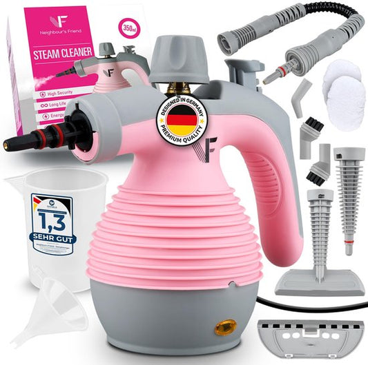 Neighbour's Friend Manueller Dampfreiniger - Dampfregulierung - Inklusive Zubehör - 350ml Tank - Rosa