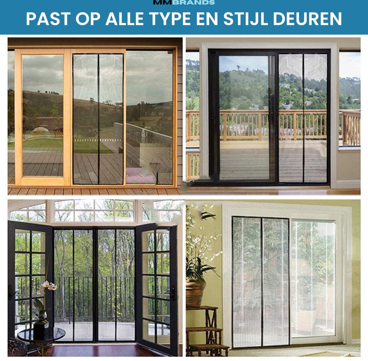 MM Brands Fliegengitter - Magnetischer Türvorhang - Vorhang für Tür - 210 x 100 cm