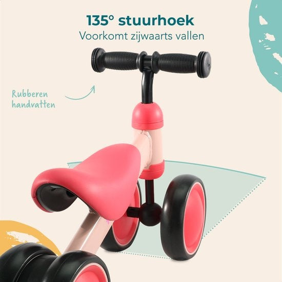 LifeGoods TurboToddler Balance Bike - Spielzeug ab 1 Jahr - Jungen und Mädchen - Kinder Roller - Pink
