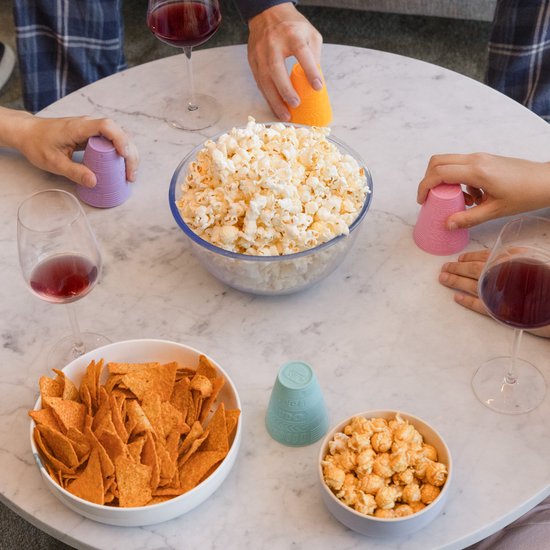 JAP Appliances Happy Pops - Retro-Popcornmaschine (2-3 Personen) - 1200W - Inklusive Mess- und Butterschmelzlöffel - Fertig in 3 Minuten - Ölfrei - Grün