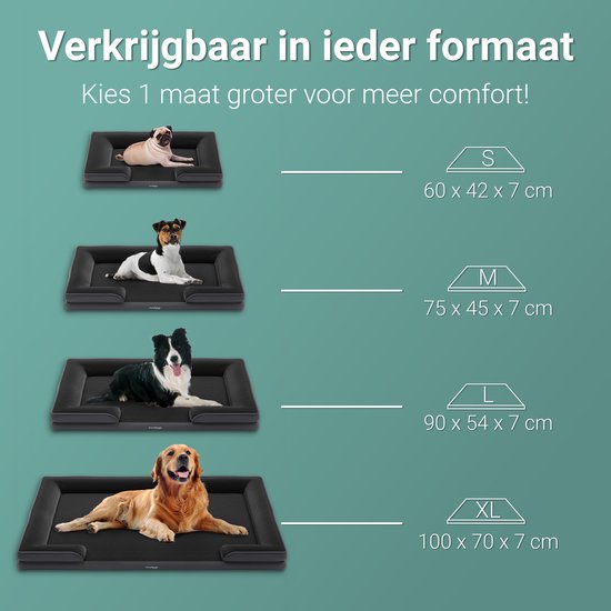 CozySense® Orthopädischer Hundekorb - 75 x 45 cm - Größe M - Wasserdichtes Hundebett mit waschbarem Bezug - Geeignet als Sitzkissen - Schwarz