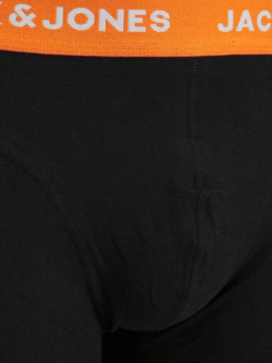 Jack & Jones JACTOM Boxershorts für Herren – 7er-Pack – Schwarz – Farbiger Bund – Stretch-Baumwolle – Größe L