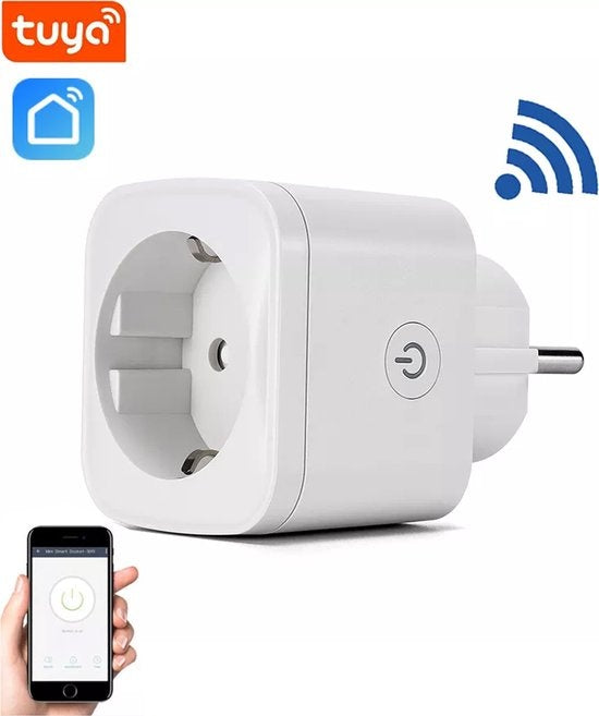 Denver Smart Plug mit Energiezähler - Erdung - Timer - Smart Plug - TUYA - Funktioniert mit Amazon Alexa und Google Home - WiFi - Für iOS und Android - SHP102