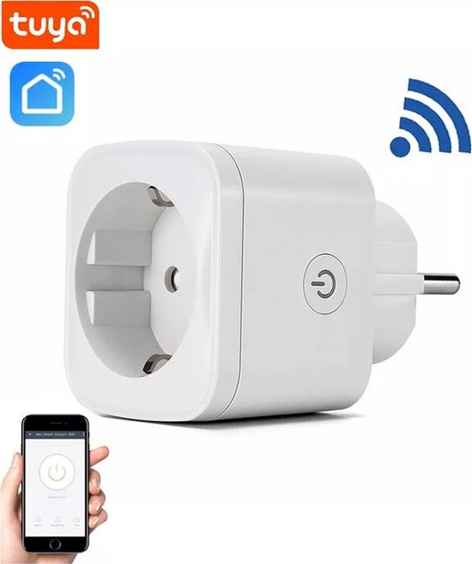 Denver Smart Plug mit Energiezähler - Erdung - Timer - Smart Plug - TUYA - Funktioniert mit Amazon Alexa und Google Home - WiFi - Für iOS und Android - SHP102