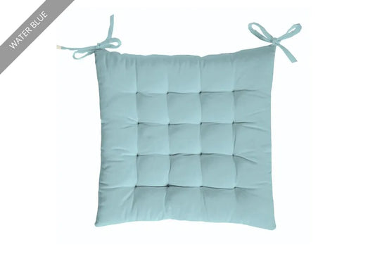Luxus-Stuhlkissen 37x37 cm - Wasserblau | 100% Baumwolle | Komfort & Eleganz