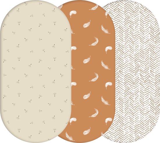 Yunioo® Universal Wiegenlaken Set │ Spannbetttuch Baby für Kinderwagen, Wickelkorb und Moseskorb │ Wickelauflagebezug │ Umstandsgeschenk Babyparty │ 3er-Pack │40x80 cm elastisch