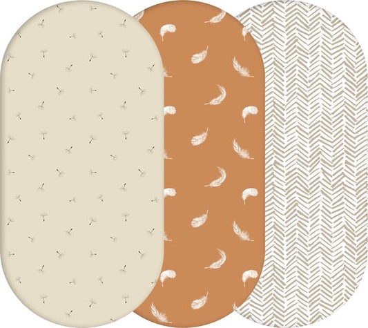 Yunioo® Universal Wiegenlaken Set │ Spannbetttuch Baby für Kinderwagen, Wickelkorb und Moseskorb │ Wickelauflagebezug │ Umstandsgeschenk Babyparty │ 3er-Pack │40x80 cm elastisch