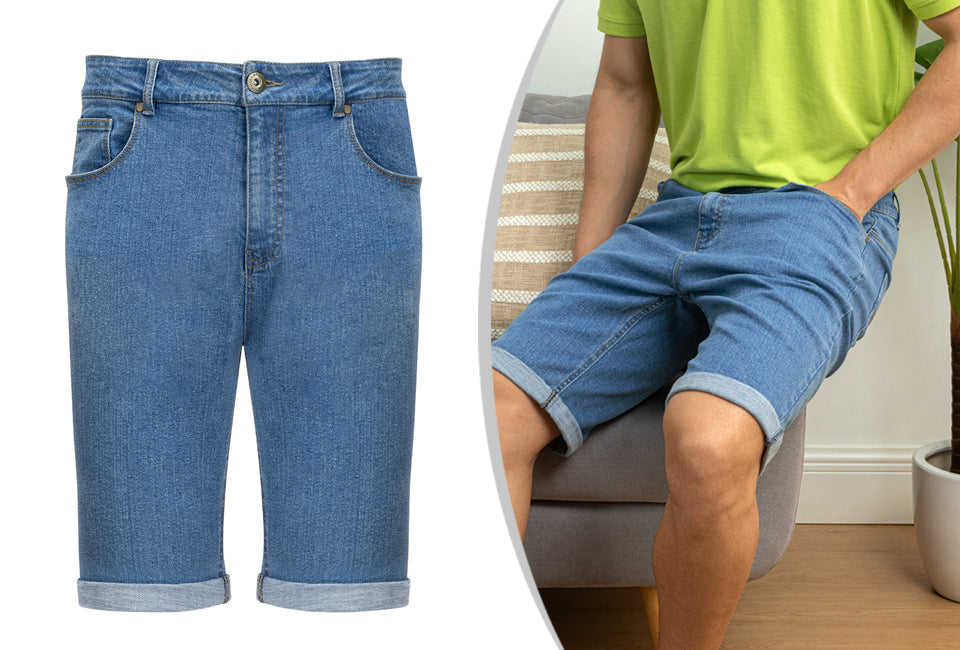 Milanoro - L - Jeans-Shorts - Herren - Hellblau