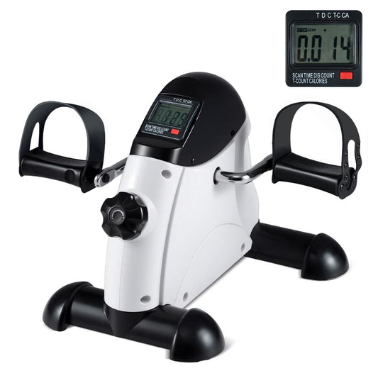 Coast Mini-Pedaltrainer für Arm- und Beintraining – Tragbarer Heimtrainer mit LCD-Display – Einstellbarer Widerstand – 39 x 35 x 30 cm – Weiß