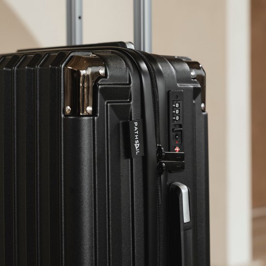 Pathsail - Handgepäck Koffer - 40L x 55CM - Leichter Trolley - Inkl. TSA-Schloss & Spinner-Räder - Schwarz