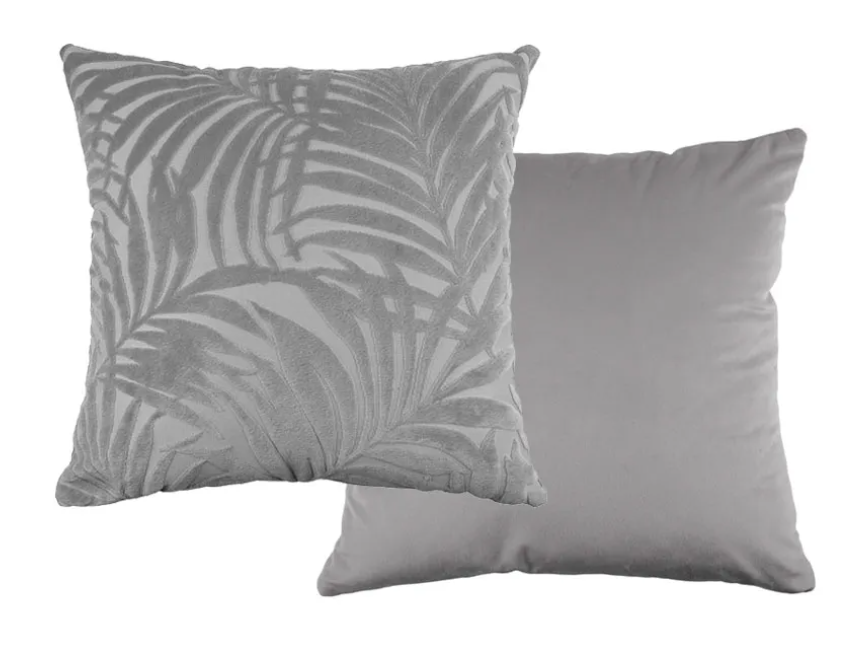 Home&Comfort Zierkissen aus rasiertem Flanell-Samt – Frost Grey – 40 x 40 cm