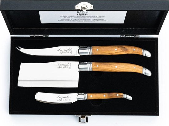 Laguiole Style de Vie Käsemesser-Set Luxury Line - 3-teilig - Olivenholz