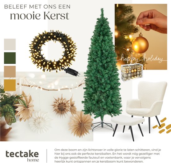 Tectake Kunstweihnachtsbaum Comet 180 cm – 200 LEDs – 8 Leuchtmodi – Grün