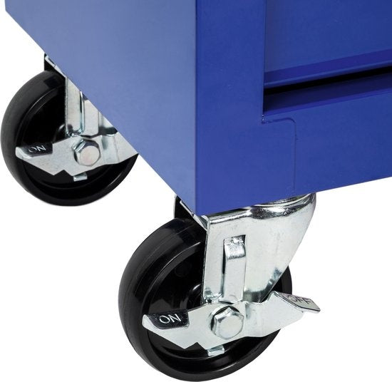 tectake - Werkzeugwagen mit 5 Schubladen - blau - 402798