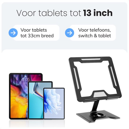 Luft Tablet-Halter - Bis zu 13 Zoll - Tablet-Ständer - iPad-Halter - Samsung Tablet - Stativ