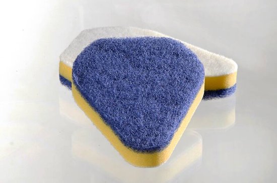 Generic - Bad-/Fliesenwischer Blitz-Blank - 4-teilig - mit Teleskopstiel & doppelseitigem Schwamm - Blau