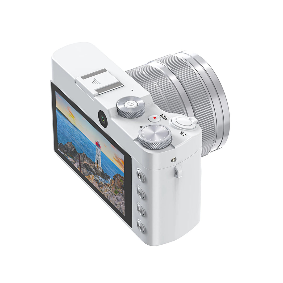 Songdian-Digitalkamera – 5K und 64 MP – 8-facher optischer Zoom – Weiß