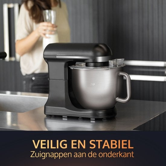 JAP Appliances Mastermix - Küchenmaschine (1000 W) - Küchenroboter mit 6 Geschwindigkeitsstufen und Pulsfunktion - Mixer mit 5,7-Liter-Mixtopf - Inklusive Topftrockner - Schwarz mattiert