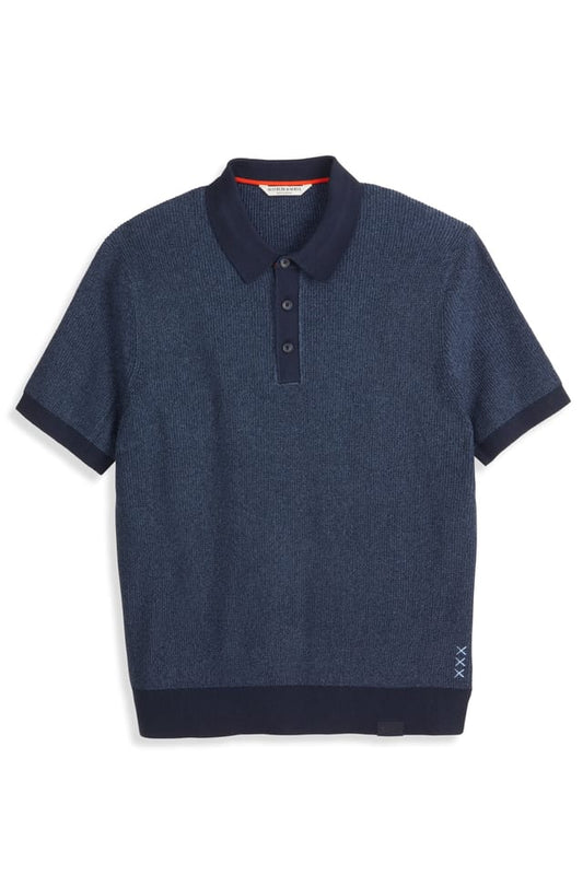 Scotch & Soda Sweater Polo Sky Captain – Recycelte Baumwollmischung – Dunkelblau – S