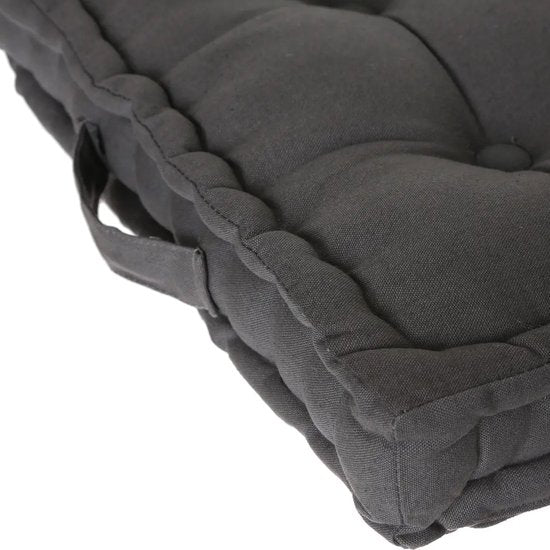 Atmosphera Bodenkissen Square – dunkelgrau – Baumwolle – 38,5 x 38,5 x 8 cm – quadratisch – extra dick