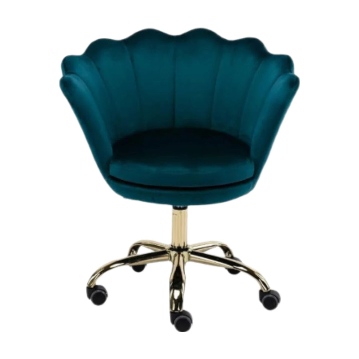 Ya-Home Bürostuhl – Blumenförmiger Design-Bürostuhl aus Samt mit goldenem Gestell – höhenverstellbar