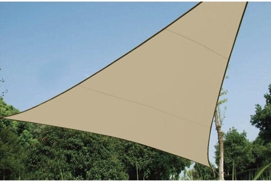 Perel Schaduwdoek, waterdoorlatend, luchtdoorlatend, 3.6 x 3.6 x 3.6 m, 180 g/mÂ², HDPE, driehoek, champagne