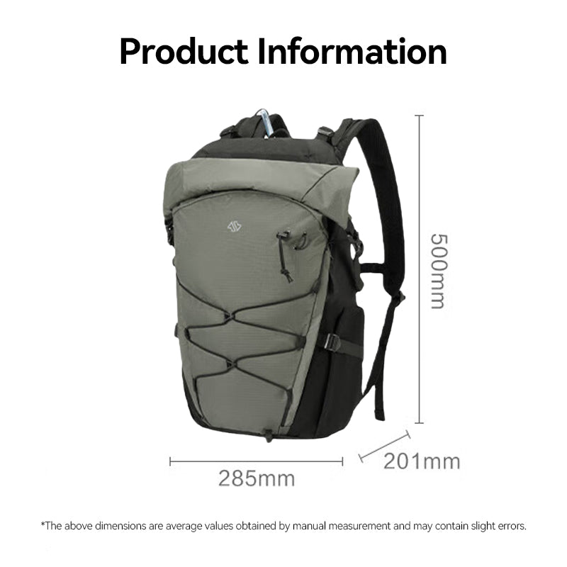 J.ZAO ochama×J.ZAO Sportserie Wanderrucksack für den Outdoor-Einsatz, 25 l, atmungsaktive Rückenstütze, wolkiges Grün