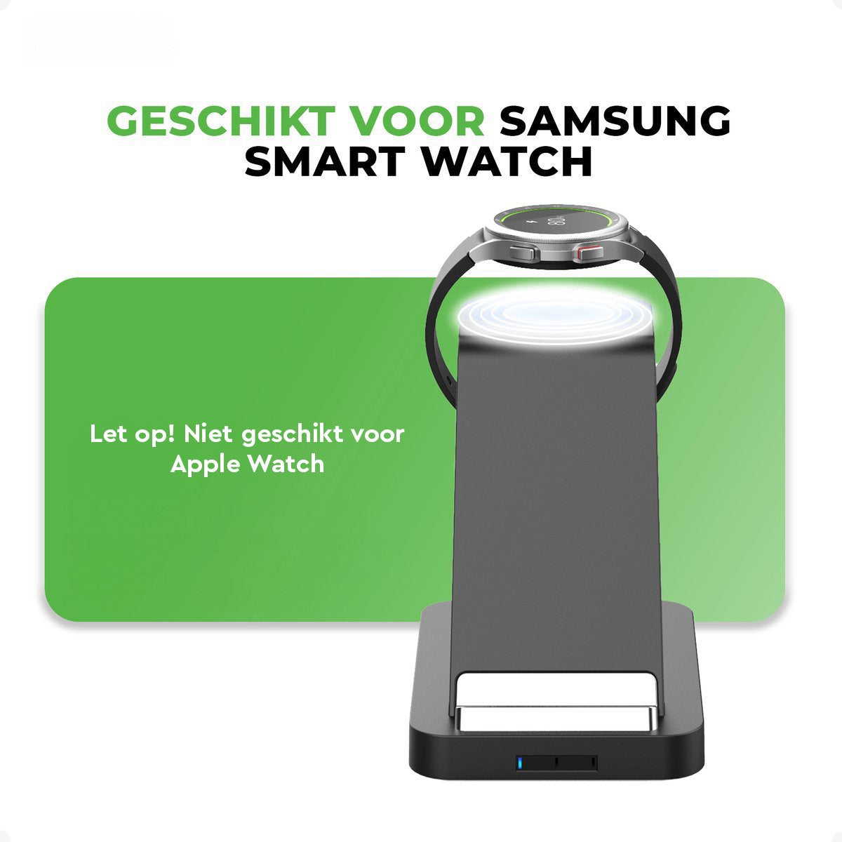 iSetchi Wireless 3-in-1 Ladestation - LED-Anzeige - 15W Schnellladung - Schwarz