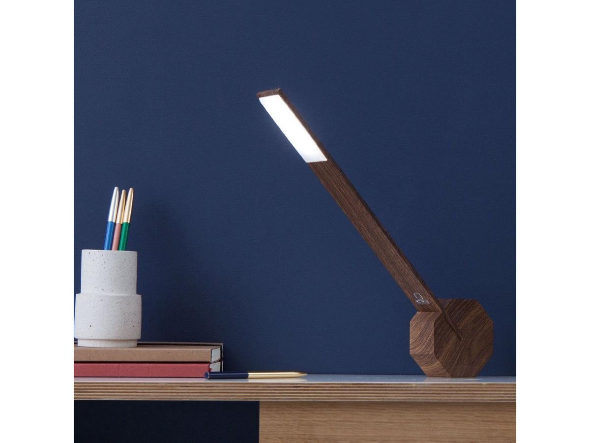 Gingko Design Octagon One Tischlampe – tragbar – Walnuss